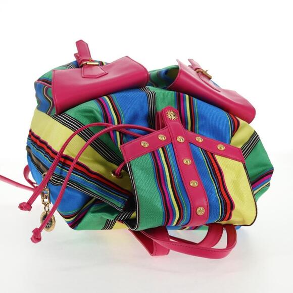 Gianni Versace Backpack Canvas Multicolor Gold Auth 142845V main image 10